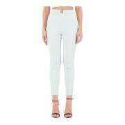 Enkellange rechte broek in stretch crêpe Elisabetta Franchi , Green , ...