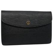 Pre-owned Leather clutches Louis Vuitton Vintage , Black , Dames