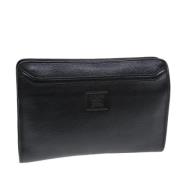 Pre-owned Leather clutches Burberry Vintage , Black , Dames