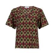 Naila Blouse Korte Mouw Lofty Manner , Multicolor , Dames