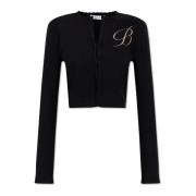 Cardigan met logo Blumarine , Black , Dames