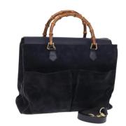 Pre-owned Suede handbags Gucci Vintage , Blue , Dames