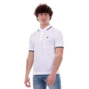 Gestreepte Kraag Polo Shirt Lacoste , White , Heren