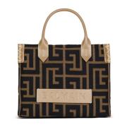 Kleine B-Army tote tas van jacquardstof met een PB Labyrinth monogram ...