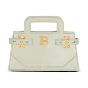 Kleine B-Buzz Top Handle tas in kalfsleer Balmain , Green , Dames