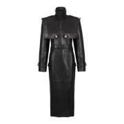 Getailleerde trenchcoat van lamsvacht Balmain , Black , Dames