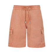 Linnen Heren Bermuda Shorts Mineraal Geverfd Vilebrequin , Orange , He...