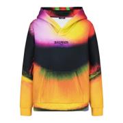 Neopreen hoodie met Ibby Njoya print Balmain , Multicolor , Heren