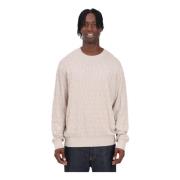 Beige Crewneck Sweater met All-Over Logo Print Armani Exchange , Pink ...