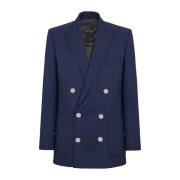 Dubbelrijige geknoopte blazer Balmain , Blue , Heren