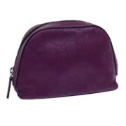 Pre-owned Leather pouches Gucci Vintage , Purple , Dames