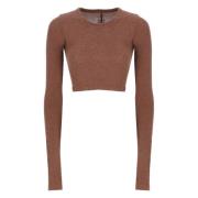 Bruine Crew Neck Sweater voor Vrouwen Rick Owens , Brown , Dames