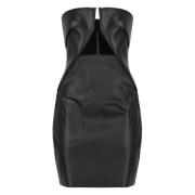 Zwarte Katoenen Jurk met Uitsnede Detail Rick Owens , Black , Dames