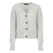 Grijze Paillet V-Hals Cardigan Sweater Fabiana Filippi , Gray , Dames