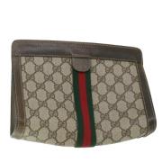 Pre-owned Canvas clutches Gucci Vintage , Beige , Dames