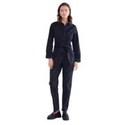 Denim Jumpsuit Comfort Stretch Summum Woman , Black , Dames