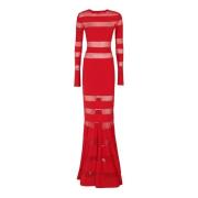 Elegant Fishtail Gown Dress Norma Kamali , Red , Dames