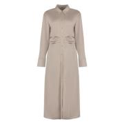 Crepe Buttoned Shirtdress Calvin Klein , Beige , Dames