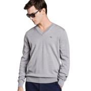 Elegant V-Neck Wool Sweater Lacoste , Gray , Heren