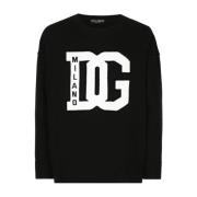 Zwarte Sweaters Girocollo Over Dolce & Gabbana , Black , Heren