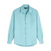 Casual wol knoop-down shirt Vilebrequin , Blue , Heren