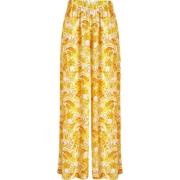 Tahiti Flowers Dames Viscose Broek Vilebrequin , Yellow , Dames