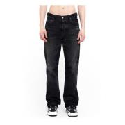 Zwarte Gewassen Straight Leg Jeans Amiri , Black , Heren