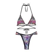 Bikini Triangolo E Slip Americano Fisso Sundown F**k , Multicolor , Da...