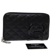 Pre-owned Leather wallets Chanel Vintage , Black , Dames