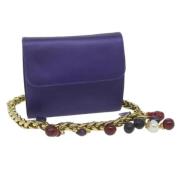 Pre-owned Leather shoulder-bags Loewe Pre-owned , Purple , Dames