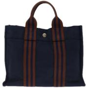 Pre-owned Canvas handbags Hermès Vintage , Blue , Dames