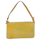 Pre-owned Leather pouches Louis Vuitton Vintage , Yellow , Dames