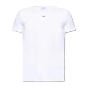 Geribbeld T-shirt Off White , White , Heren