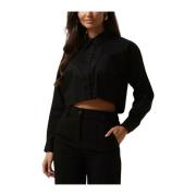 Zwarte Katoenen Cropped Blouse Co'Couture , Black , Dames