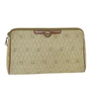 Pre-owned Leather clutches Dior Vintage , Beige , Dames