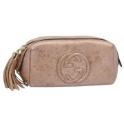 Pre-owned Leather pouches Gucci Vintage , Pink , Dames