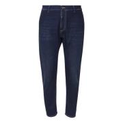 Donkere Denim Jeans Rits Knoopsluiting Dondup , Blue , Heren