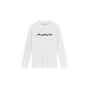 Waffle Tee LS wit Olaf Hussein , White , Heren