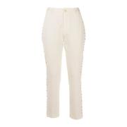 Elegante Winter Chino Broek met Glitters Liu Jo , White , Dames