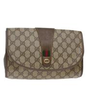 Pre-owned Leather clutches Gucci Vintage , Beige , Dames