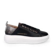 Wembley Zwarte Leren Sneakers Alexander Smith , Black , Dames