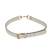 Pre-owned Leather belts Gucci Vintage , White , Dames