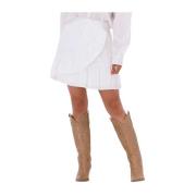 Bull Linen Lyocell Mini Rok Alix The Label , White , Dames