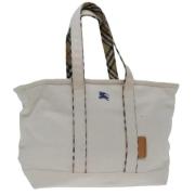 Pre-owned Canvas totes Burberry Vintage , White , Dames