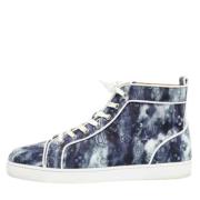 Pre-owned Canvas sneakers Christian Louboutin Pre-owned , Blue , Heren