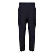 Blauwe Tapered Leg Wollen Broek Low Brand , Blue , Heren