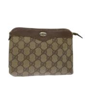 Pre-owned Leather pouches Gucci Vintage , Beige , Dames