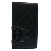 Pre-owned Leather wallets Chanel Vintage , Black , Dames