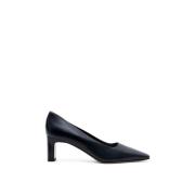 Navy Leren Pump Alvin Parallele , Blue , Dames