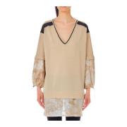 V-hals Top Liu Jo , Beige , Dames